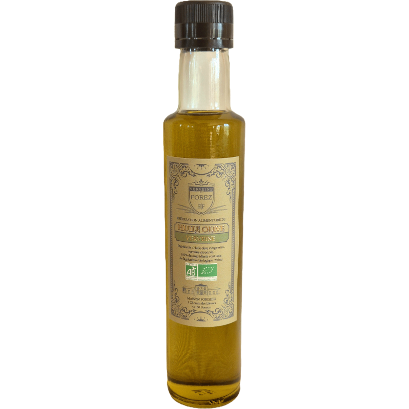 Huile d'olive première pression à froid et de verveine citronnée Huile d'olive première pression à froid et de verveine citronnée