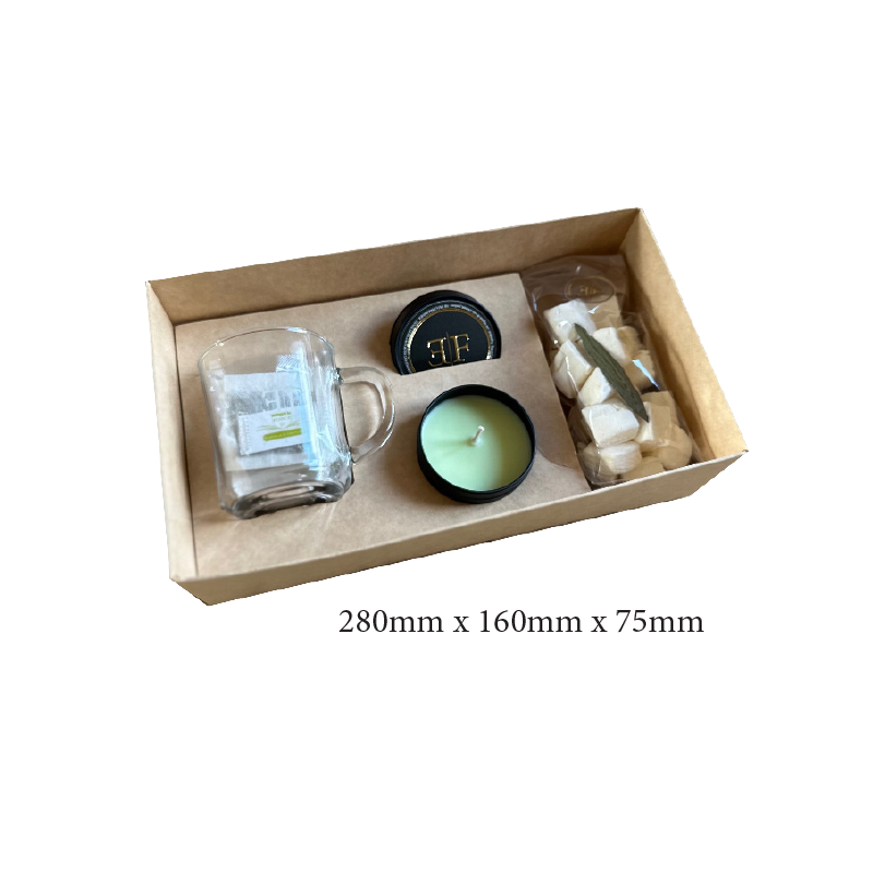 Coffret cocooning - Bougie & infusion à la verveine et gourmandise